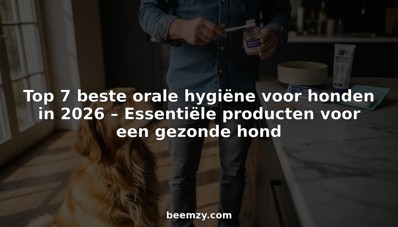 Baasje en hond maken zich klaar voor het dagelijkse poetsritueel van het gebit.