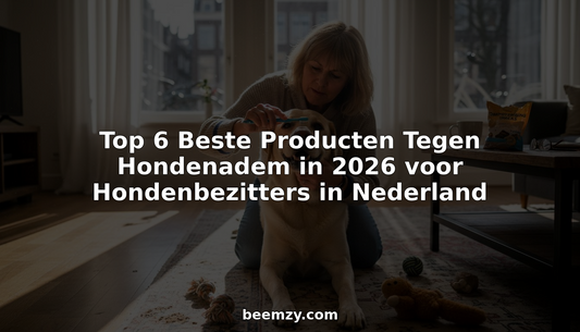 In een zonnig Amsterdams appartement poetst een hondenbaasje zorgvuldig de tanden van zijn labrador.