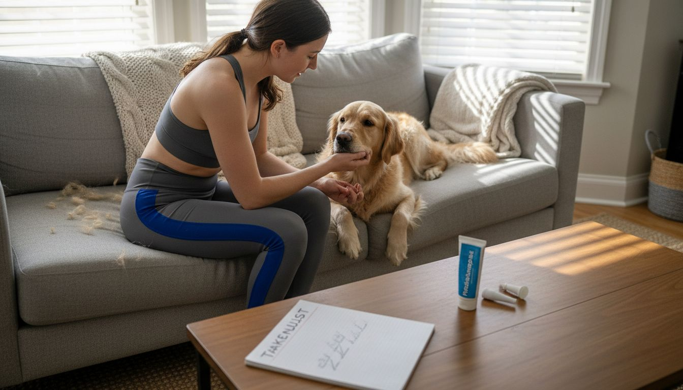 De hond wordt klaargemaakt voor een gebitscontrole.