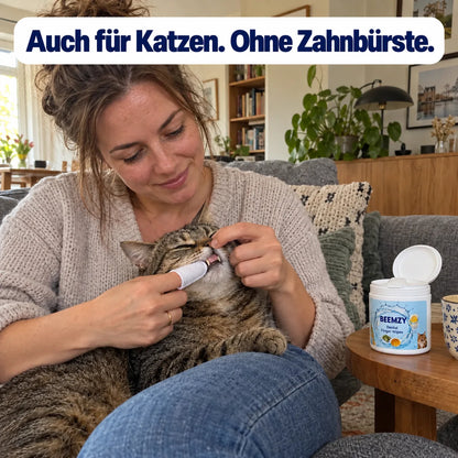 Auch für Katzen, ohne Zahnbürste